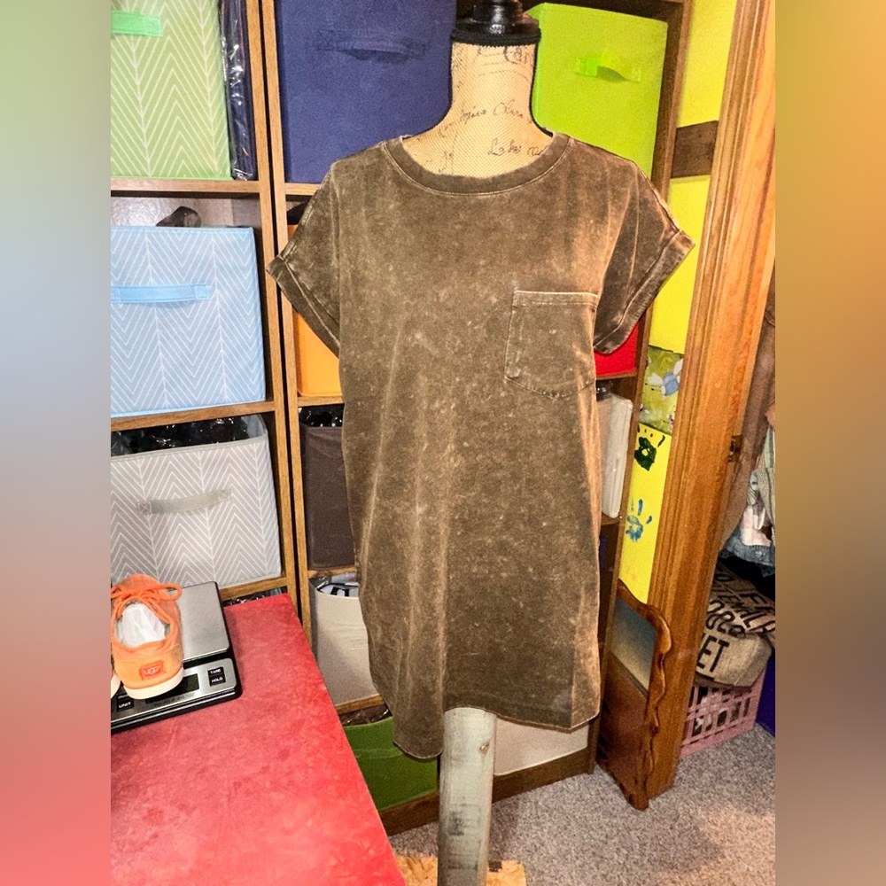 🤎Zenana Outfitters Brown Cotton Dress with pockets - Picture 4 of 13